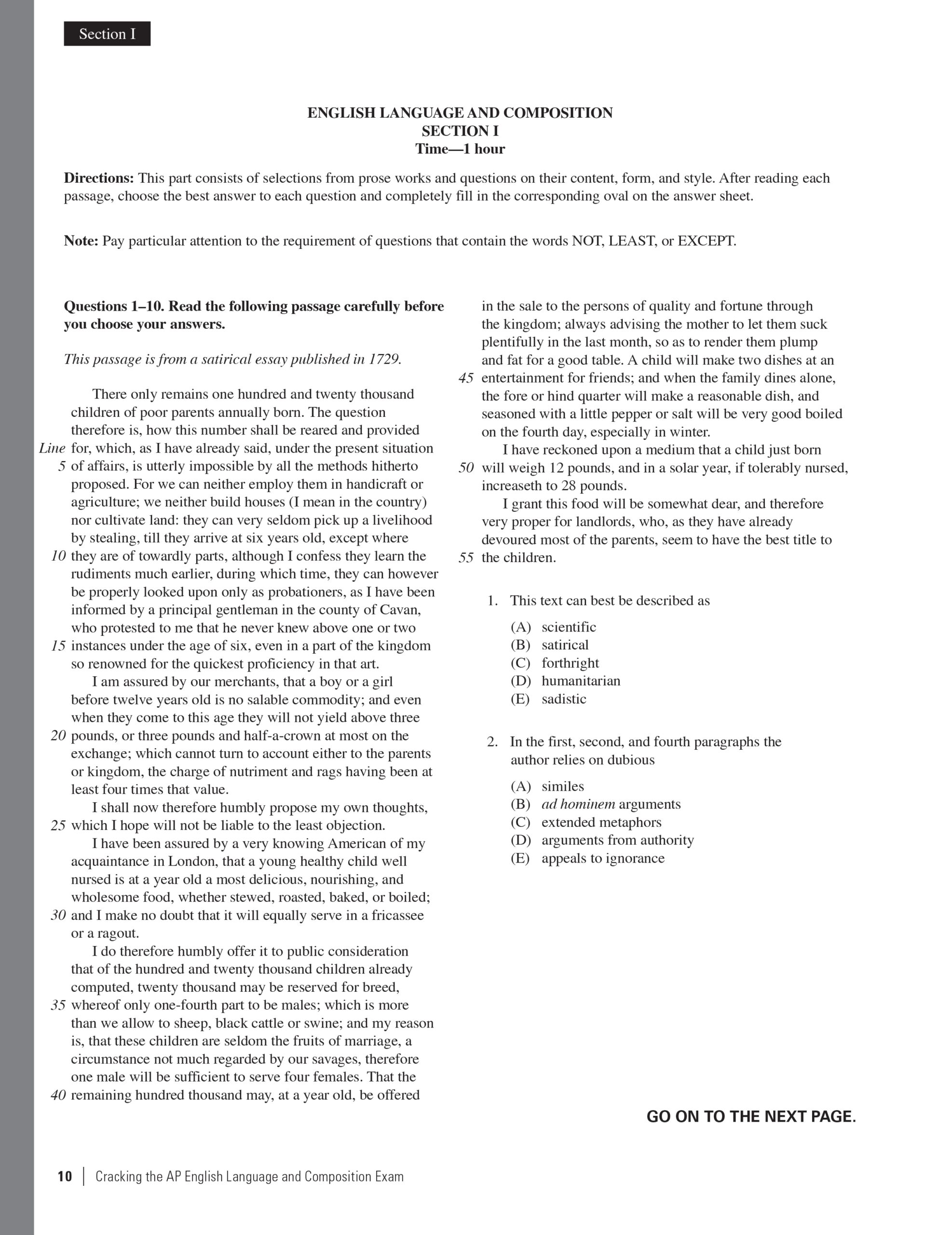 Extended Ebook Content For Cracking The AP English Language U0026 Composition Exam 2018 Edition Practice Test 1