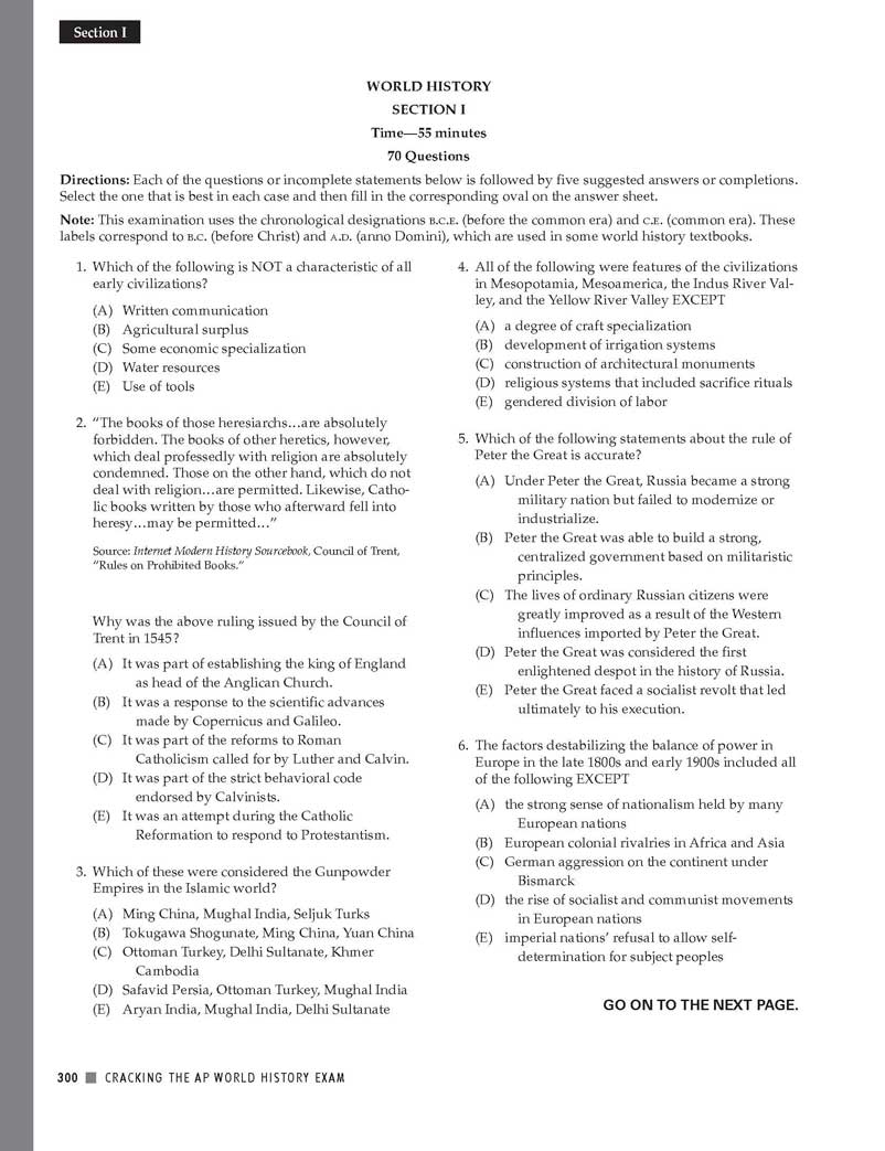 Extended Ebook Content For Cracking The AP World History Exam 