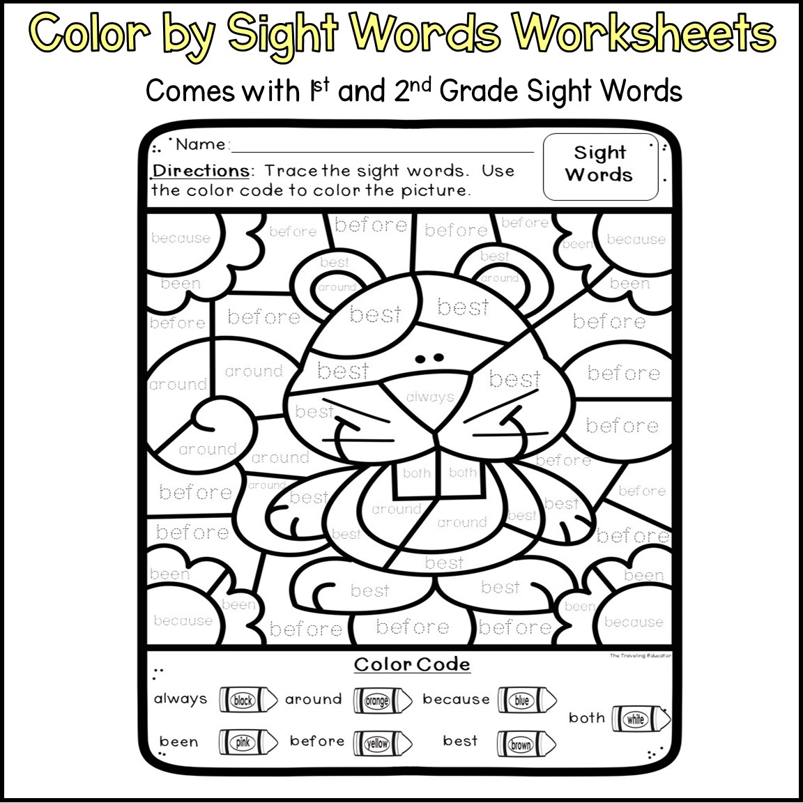 Fall Color By Sight Words For 1st And 2nd Grade