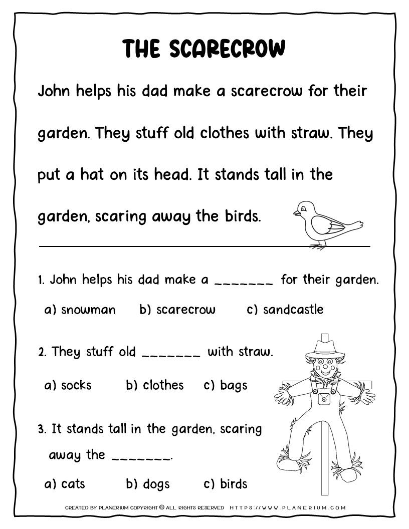 printable reading passages with questions