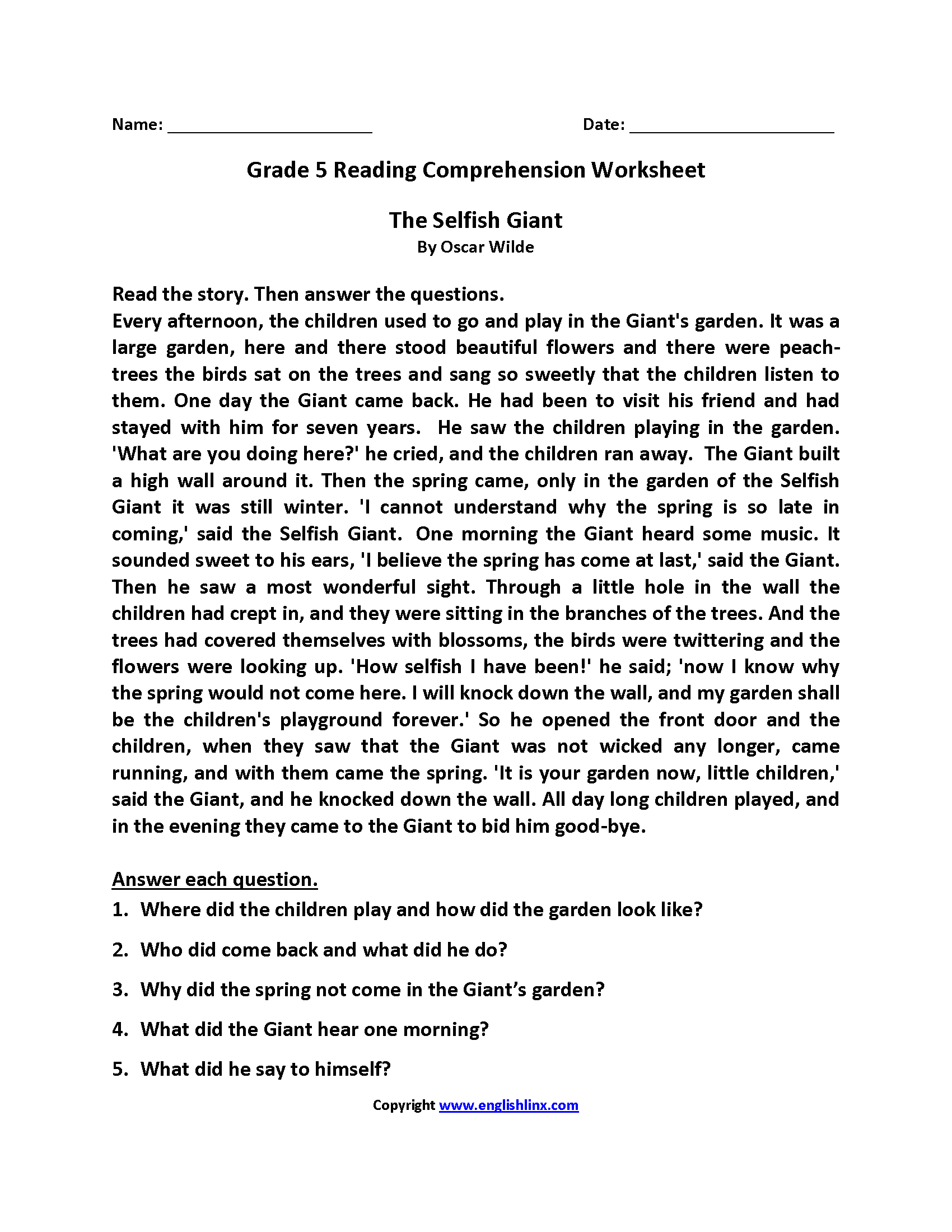 Fifth Grade Reading Worksheets Improve Fluency U0026 Vocabulary