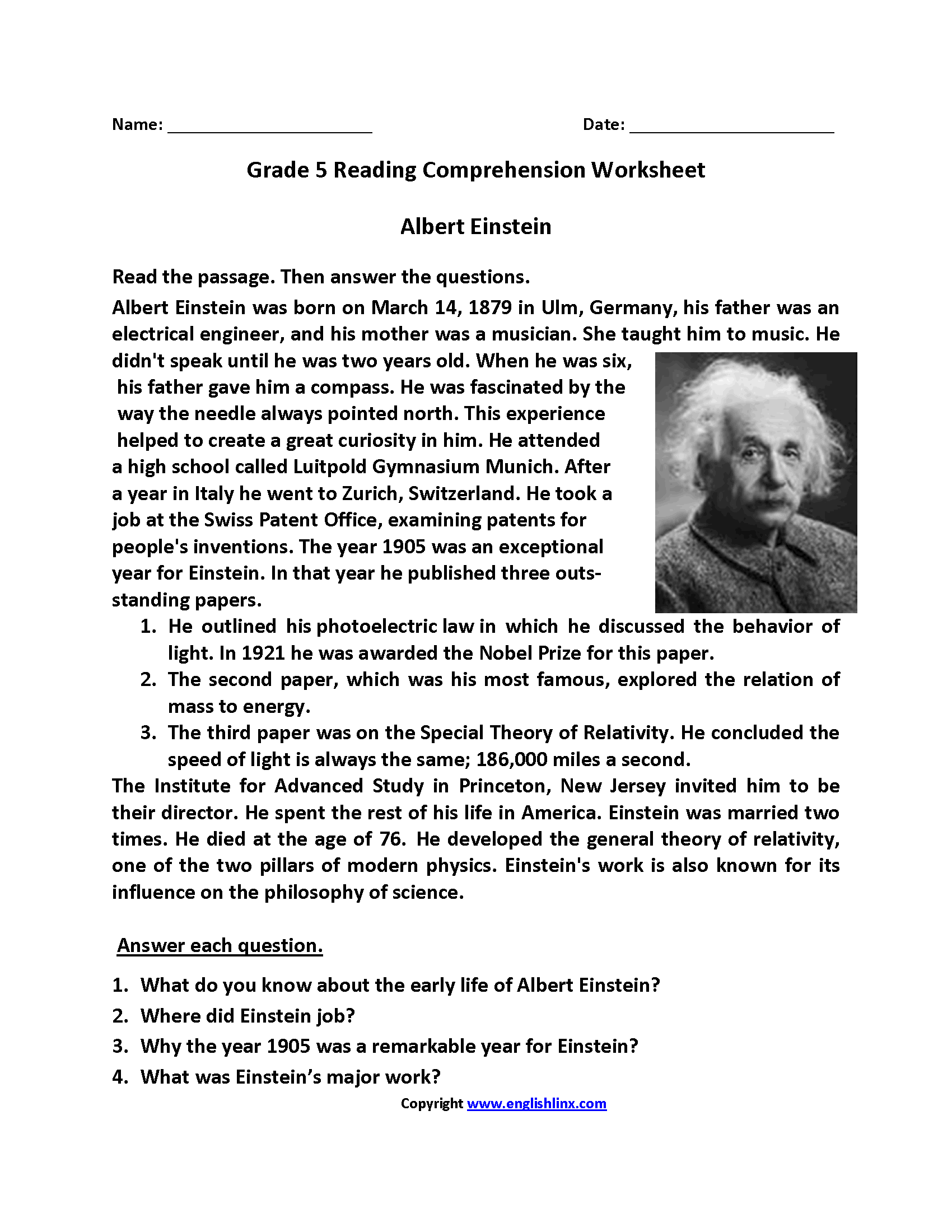 Fifth Grade Reading Worksheets Improve Fluency U0026 Vocabulary