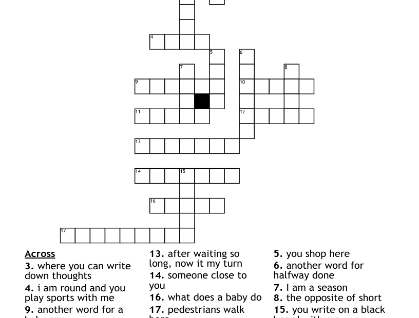 Fill In Blank Crossword WordMint