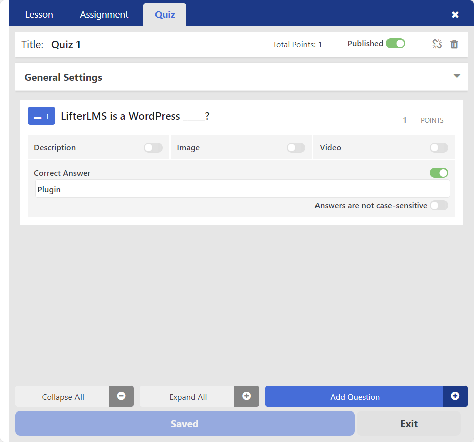 Fill In The Blank Question Type automatically Or Manually Graded 
