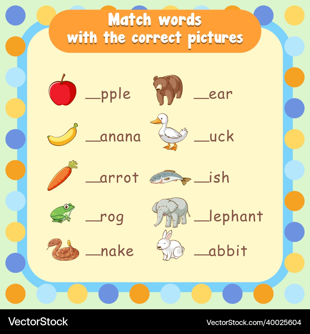 Fill In The Missing Letter Worksheet Template Vector Image