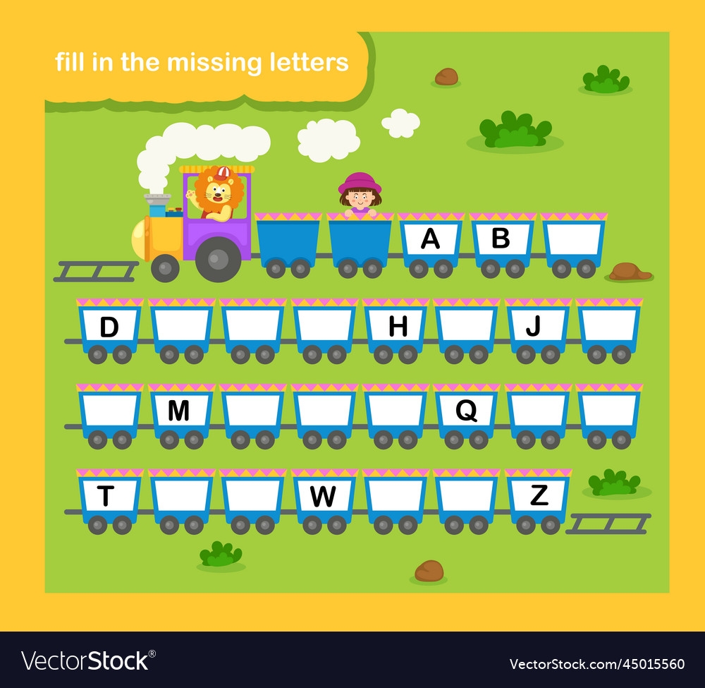 Fill In The Missing Letters Royalty Free Vector Image