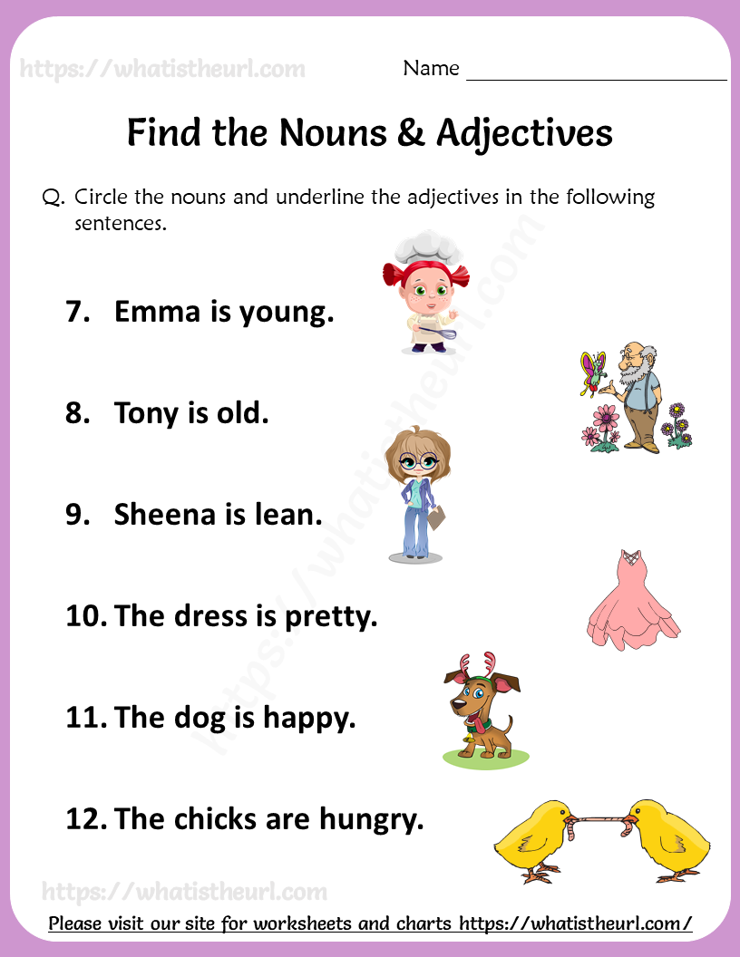 Find The Nouns U0026 Adjectives Worksheets For Grade 1 1 1 2021 Your Home Teacher
