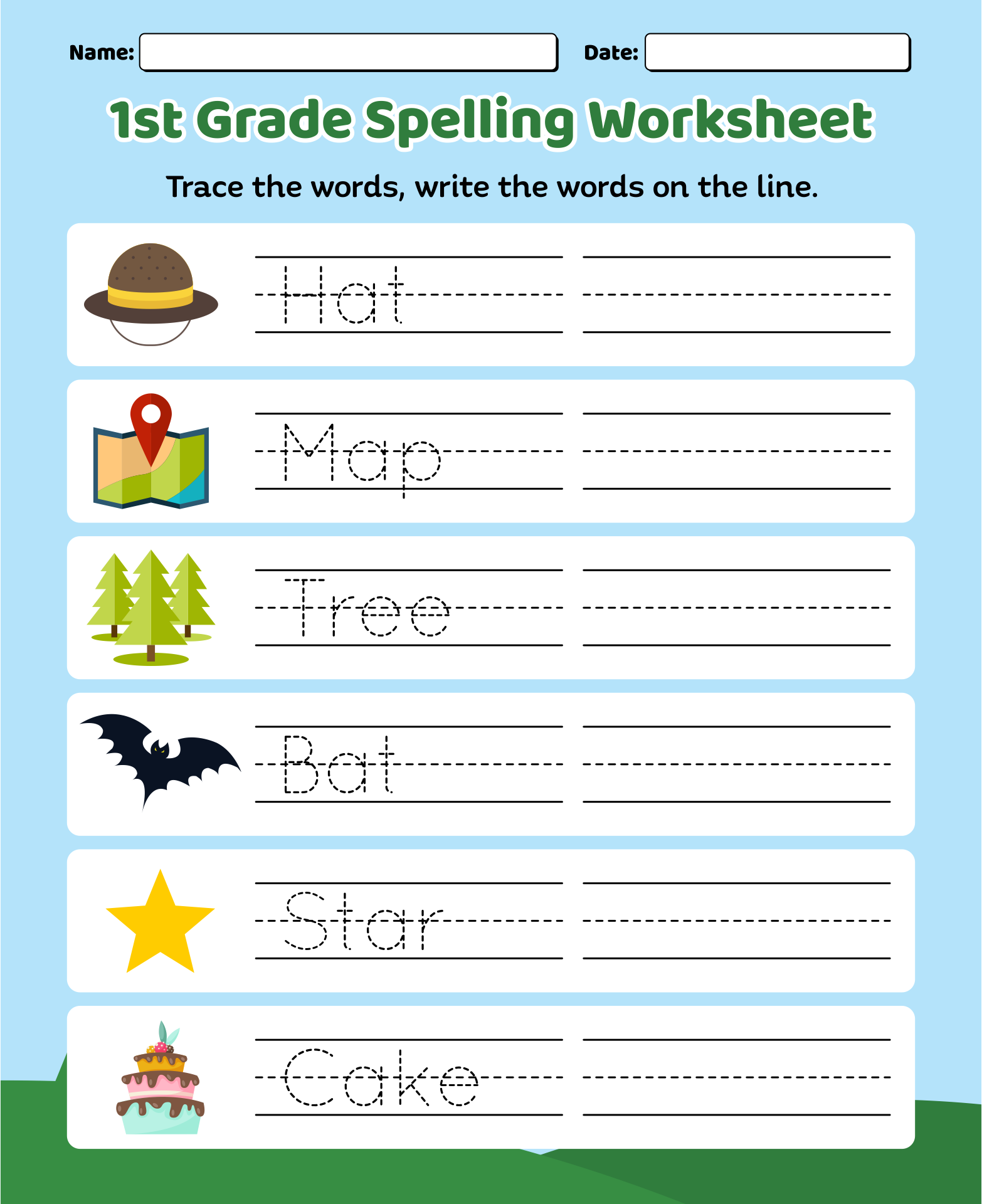 spelling list worksheet