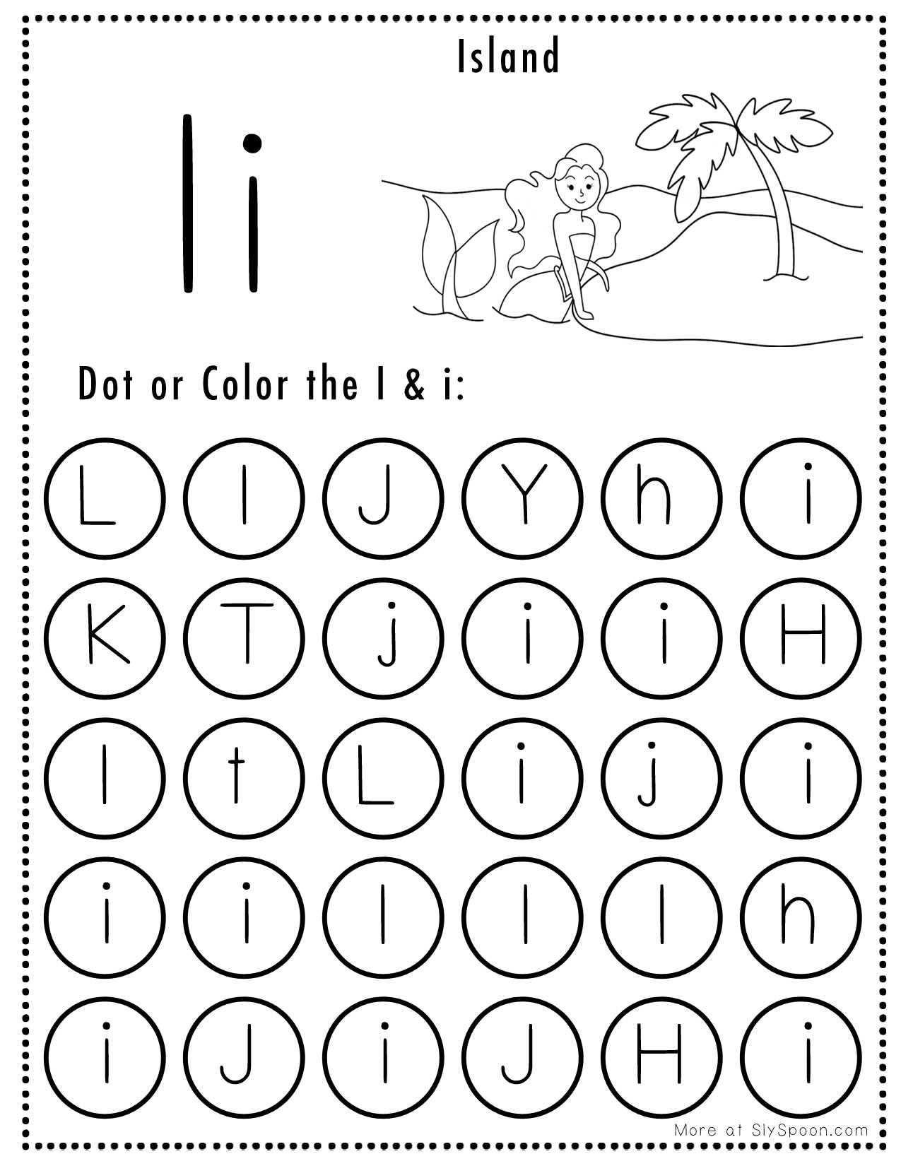 free printable letter i