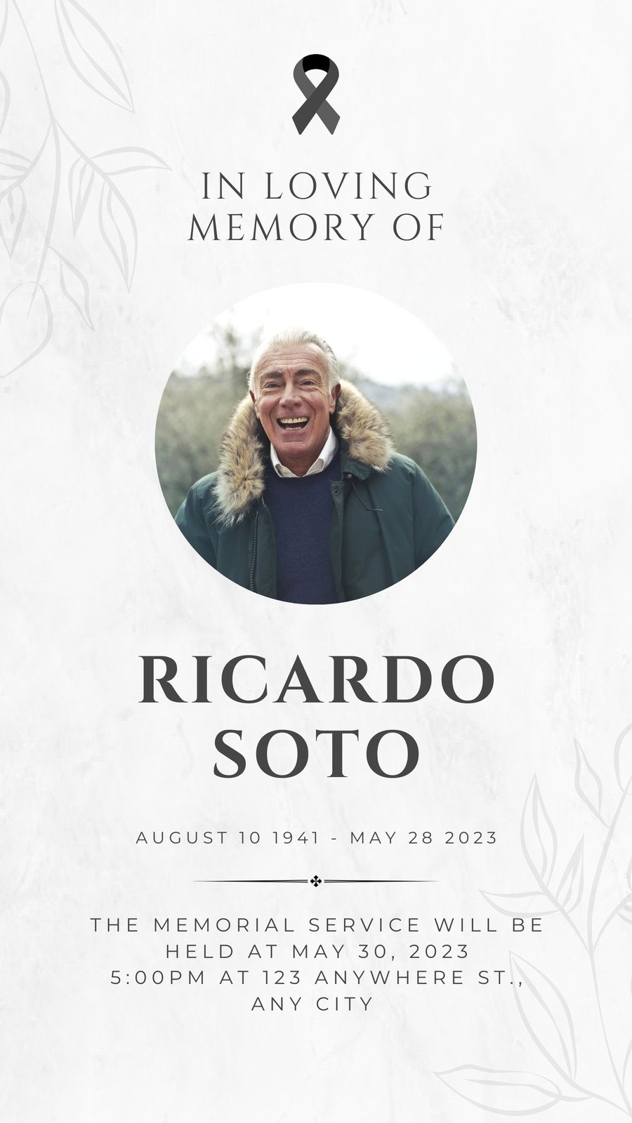 Free And Customizable Obituary Templates Canva