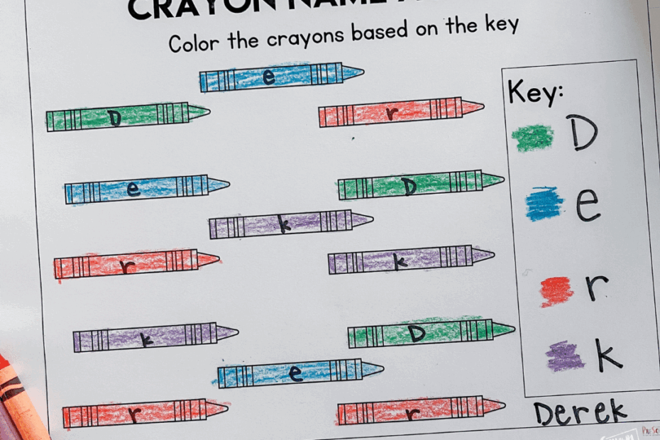 FREE Back To School Worksheet For Name Recognition Activities
