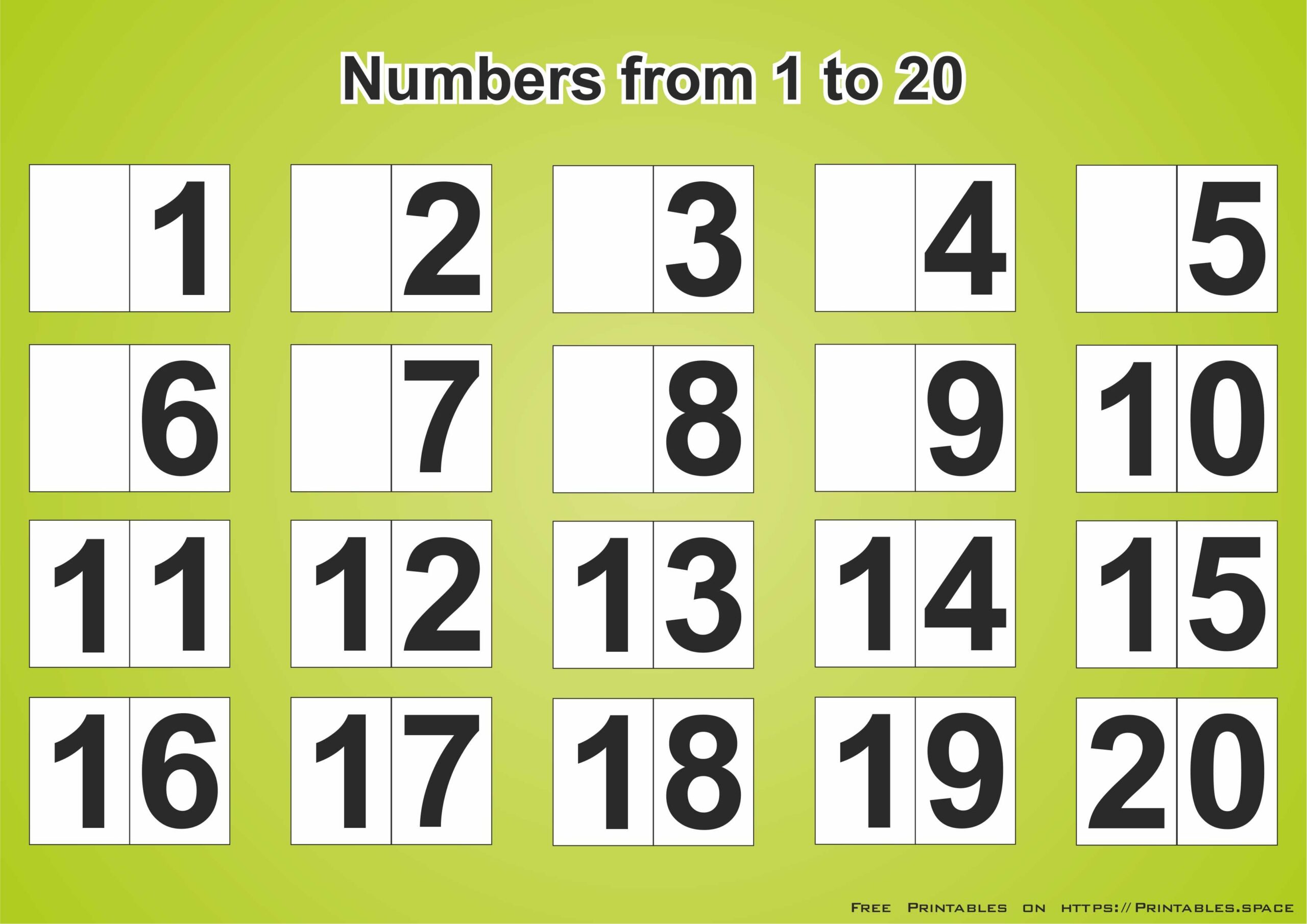 Free Download Printable Page With Numbers 1 20 Free Printables