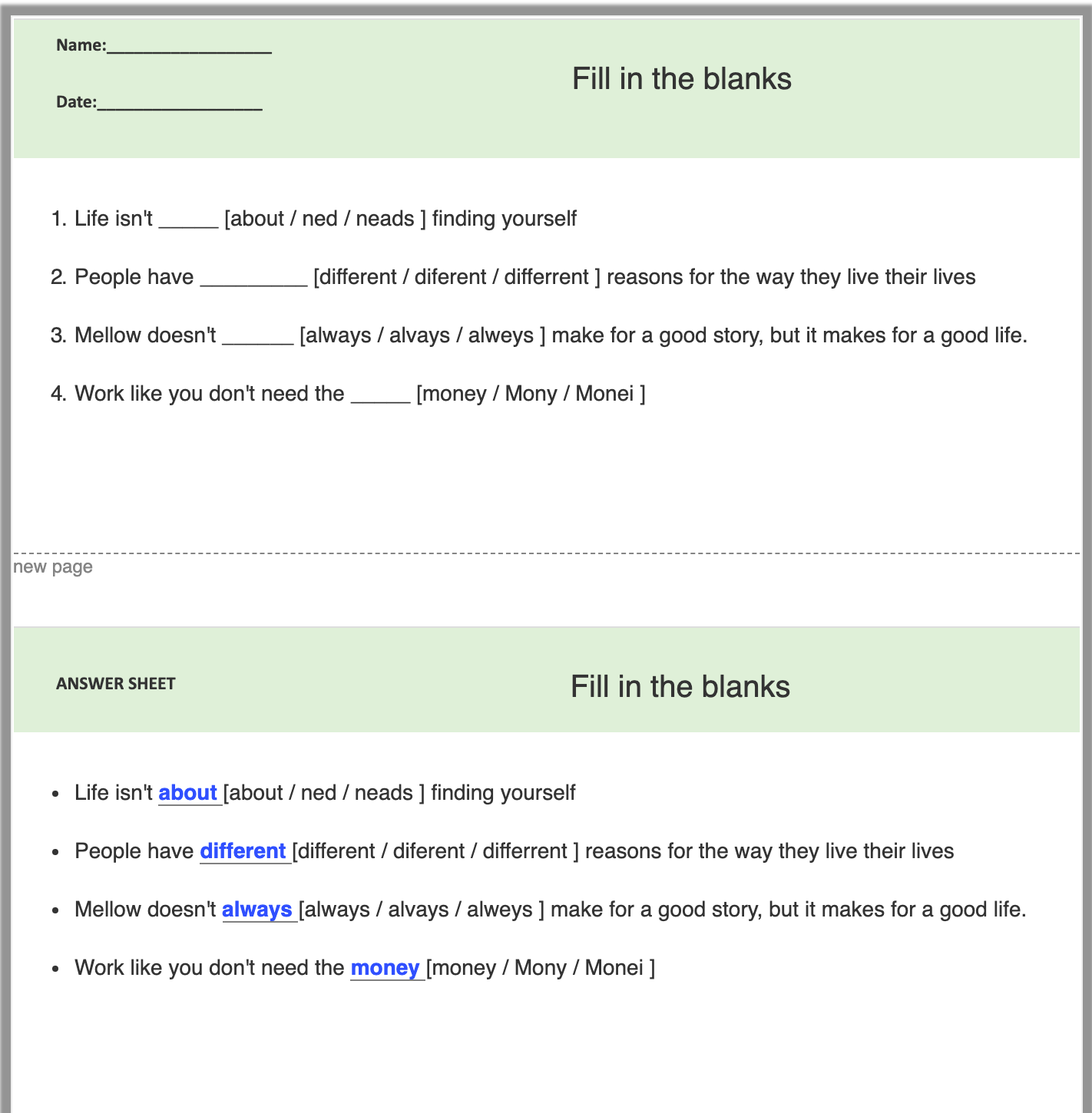 Free English Worksheet Generators For Teachers And Parents 