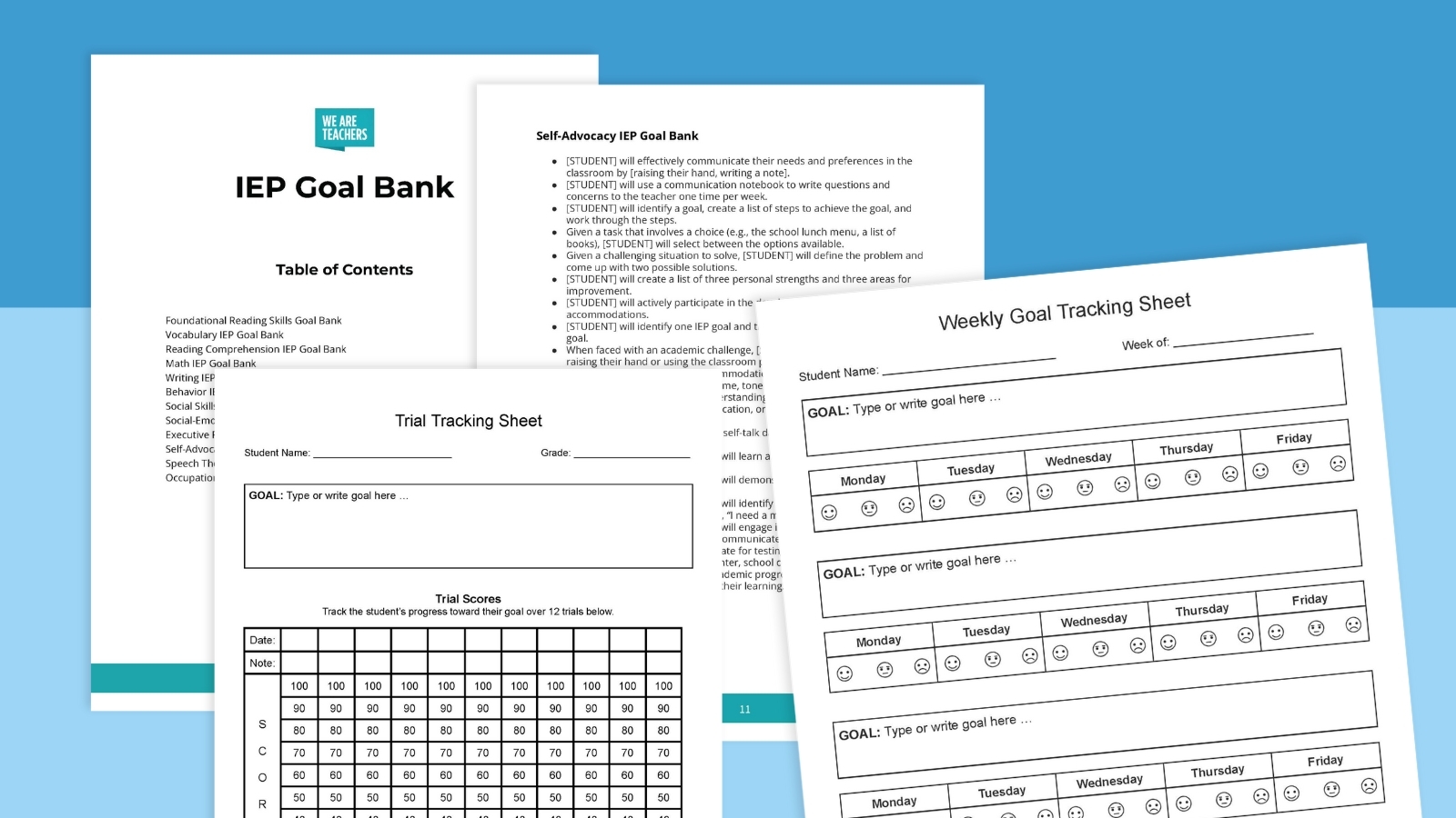 Free IEP Goal Bank With 175 Goals U0026 Printable Tracking Sheets