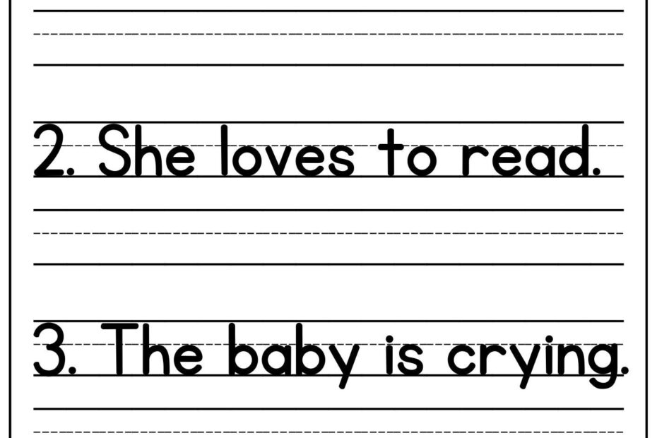 Free Kindergarten Writing Sentences Worksheets Active Little Kids Worksheets Library