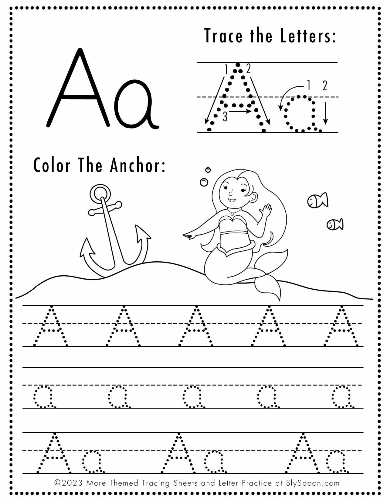 how to trace letter a