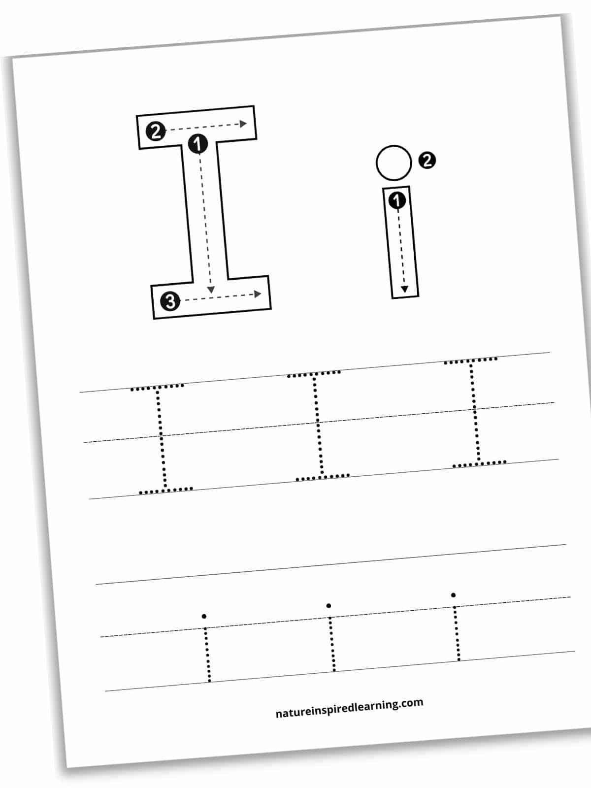 letter i tracing worksheet
