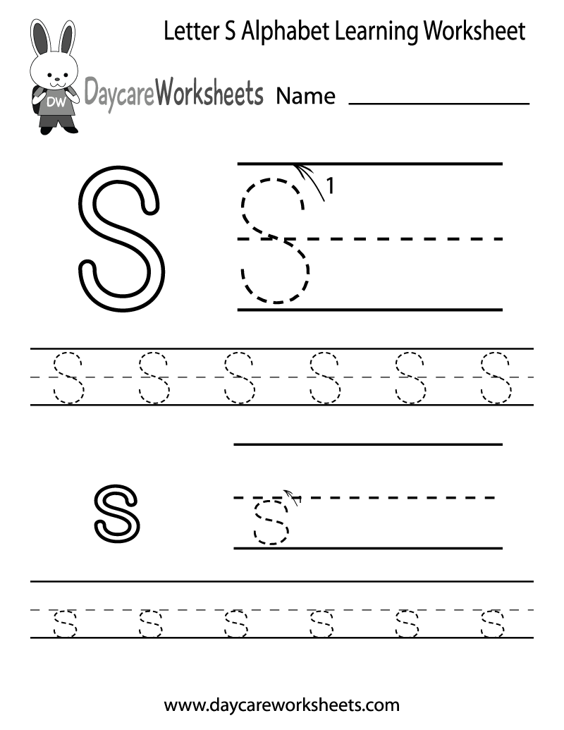letter s worksheets for toddlers