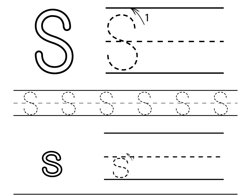 Free Letter S Alphabet Learning Worksheet For Preschool