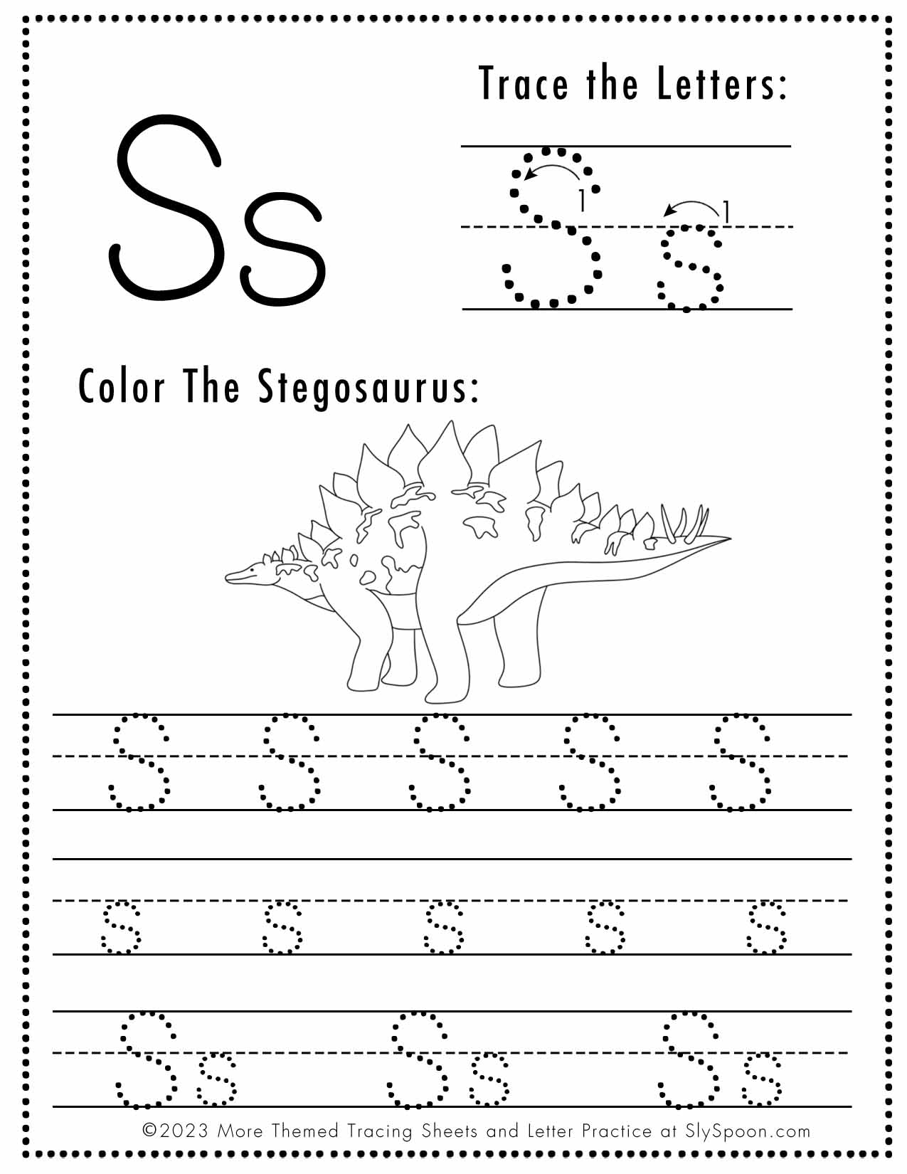 letter s tracing worksheets preschool