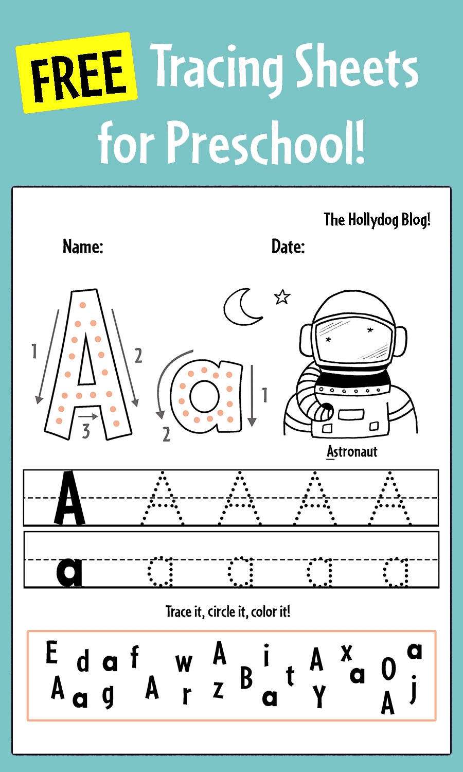 Free Letter Tracing Sheets For Preschool The Hollydog Blog
