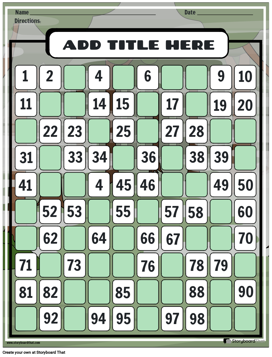 Free Missing Numbers Worksheets By Storyboard That