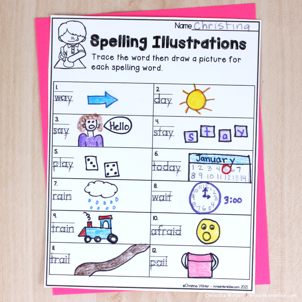 spelling practice printable worksheets