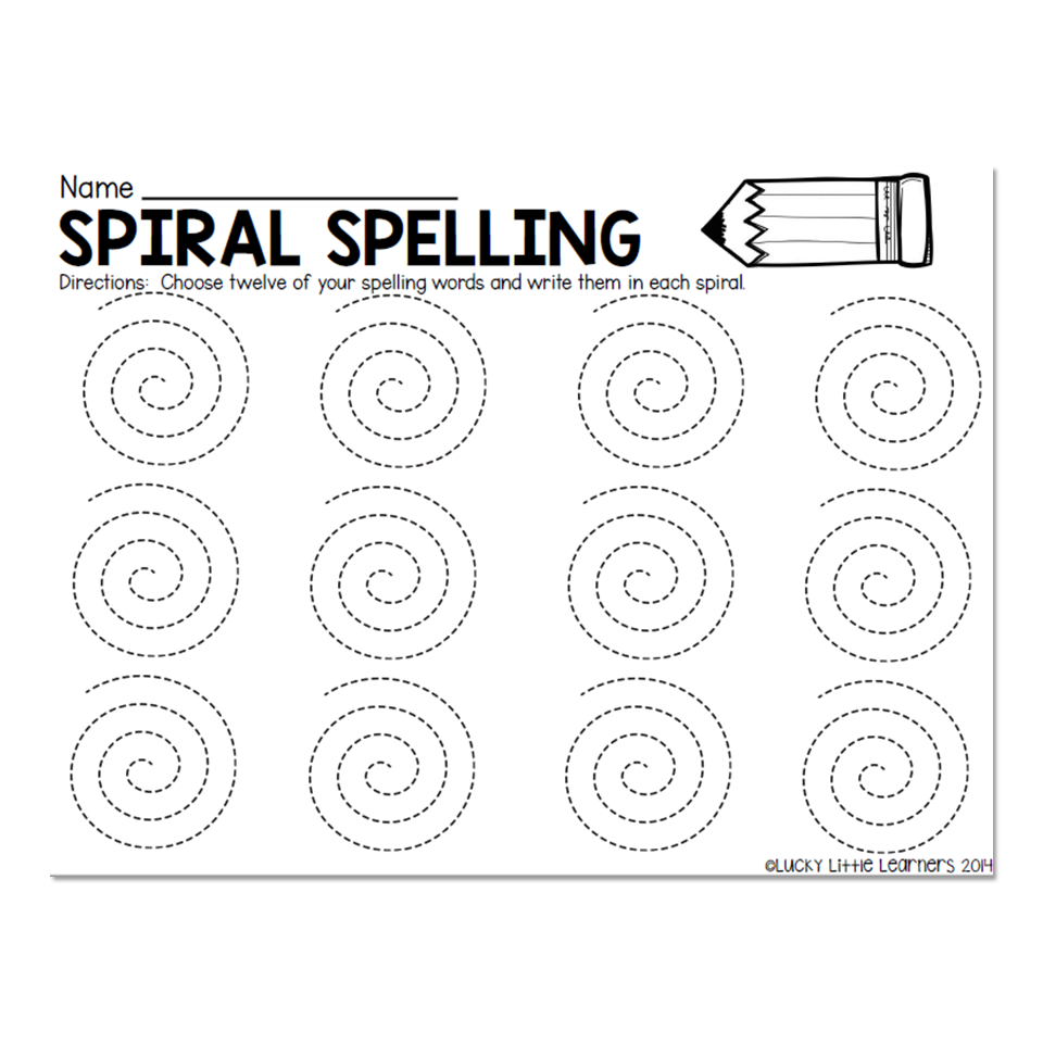 spelling practice sheets printable blank
