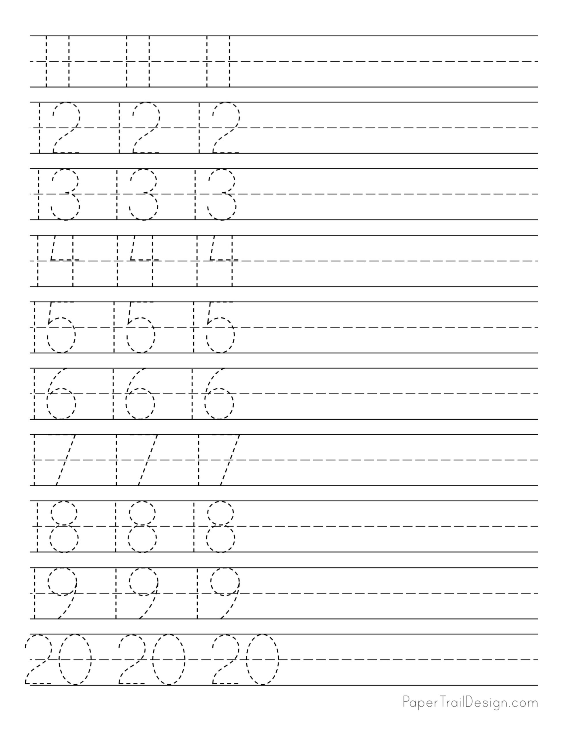 Free Number Tracing Worksheets Paper Trail Design Worksheets Library