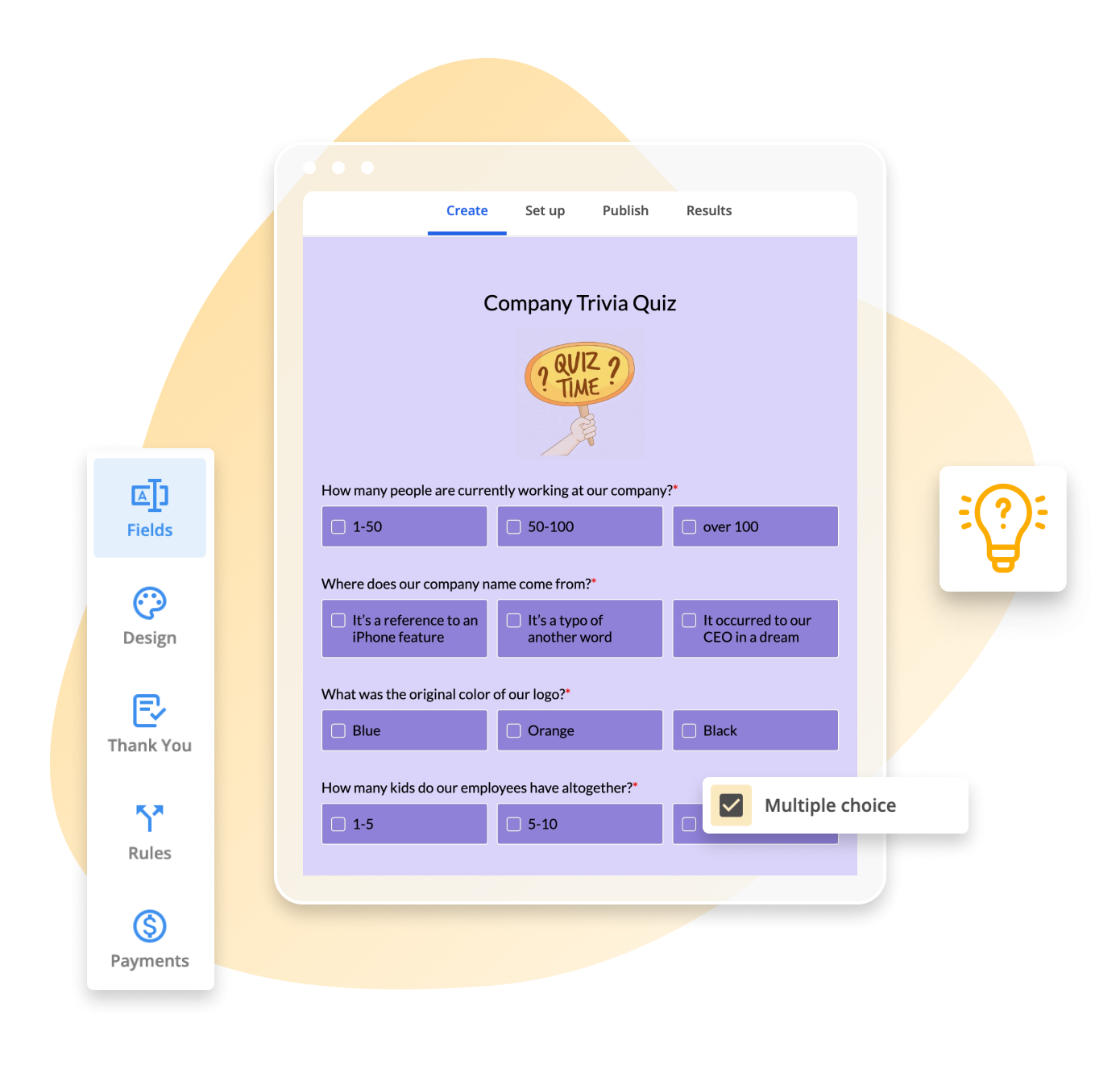 Free Online Quiz Maker Multiple Choice Quizzes 123FormBuilder