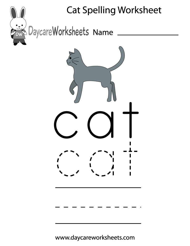 printable spelling worksheets for kindergarten