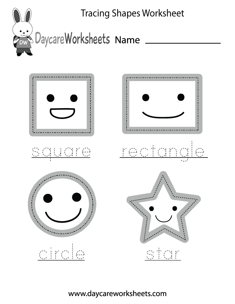 tracing shapes worksheets printable pdf