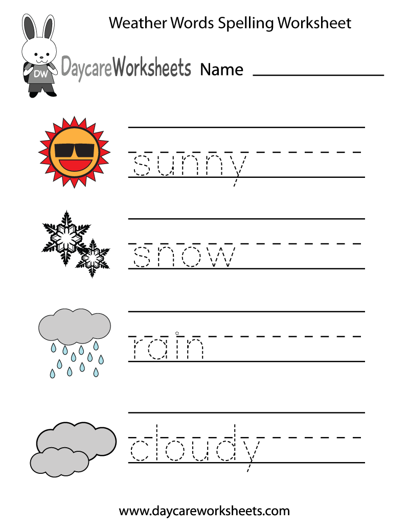 spelling words free printable