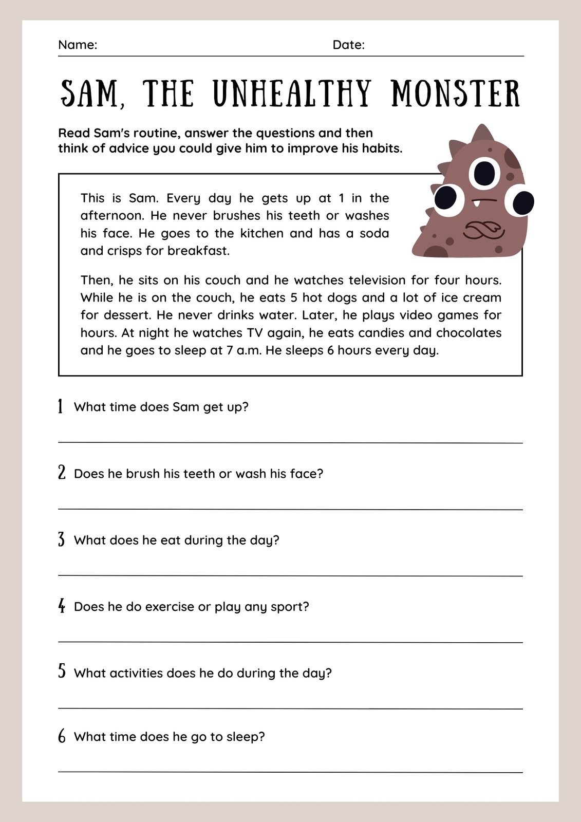 printable reading worksheets