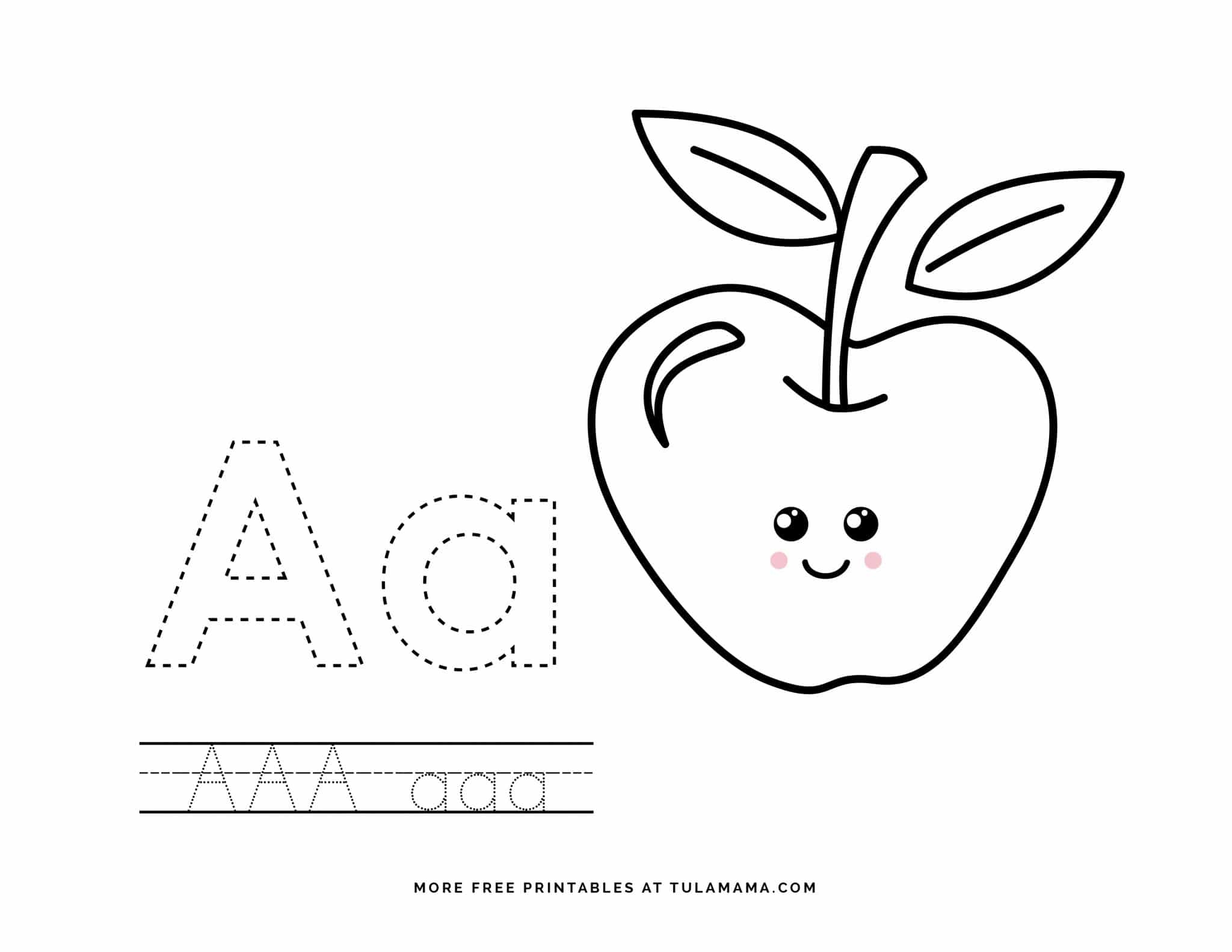Free Printable Alphabet Traceable Letters For Preschoolers Tulamama