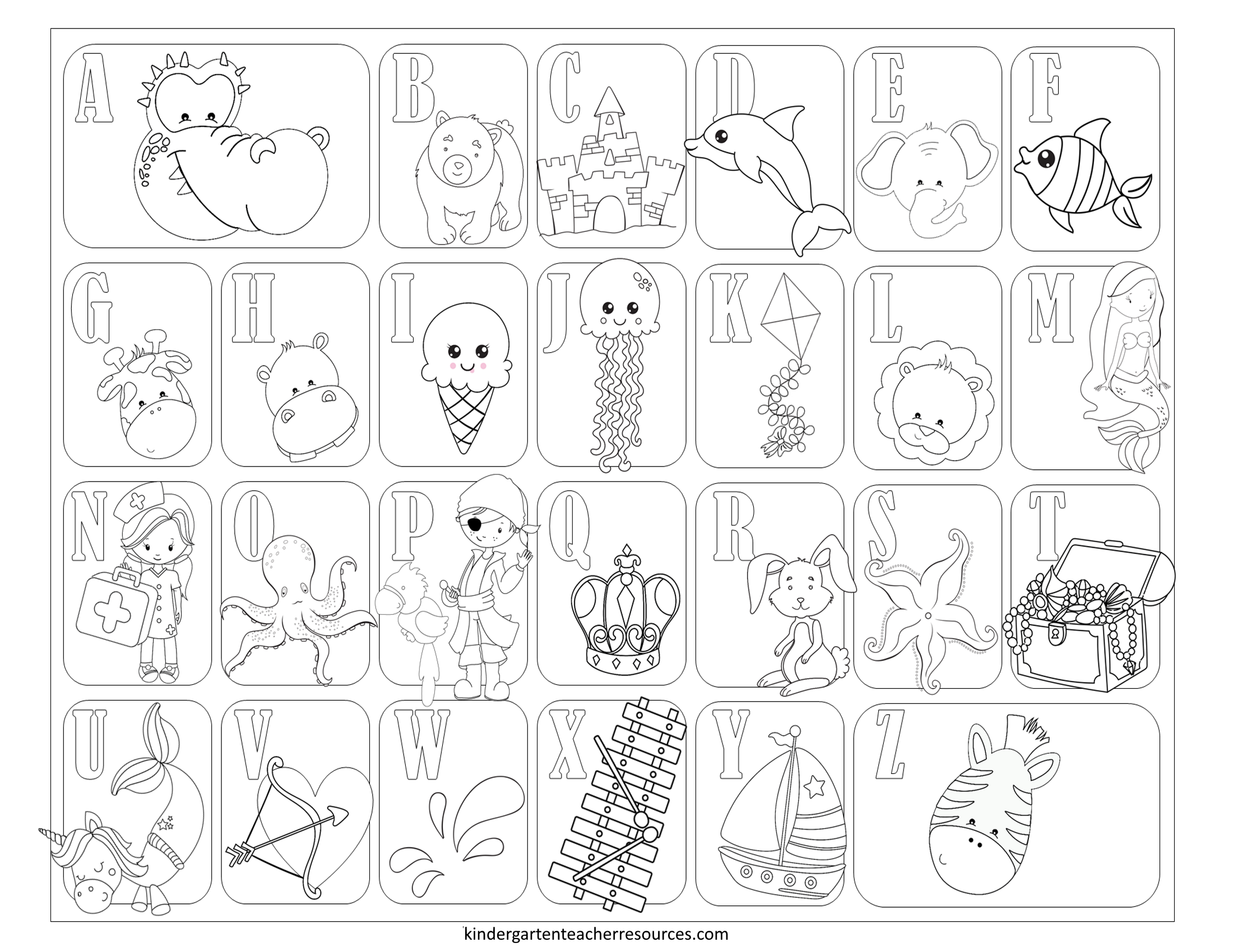 Free Printable Coloring Pages For Kindergarten Worksheets Library