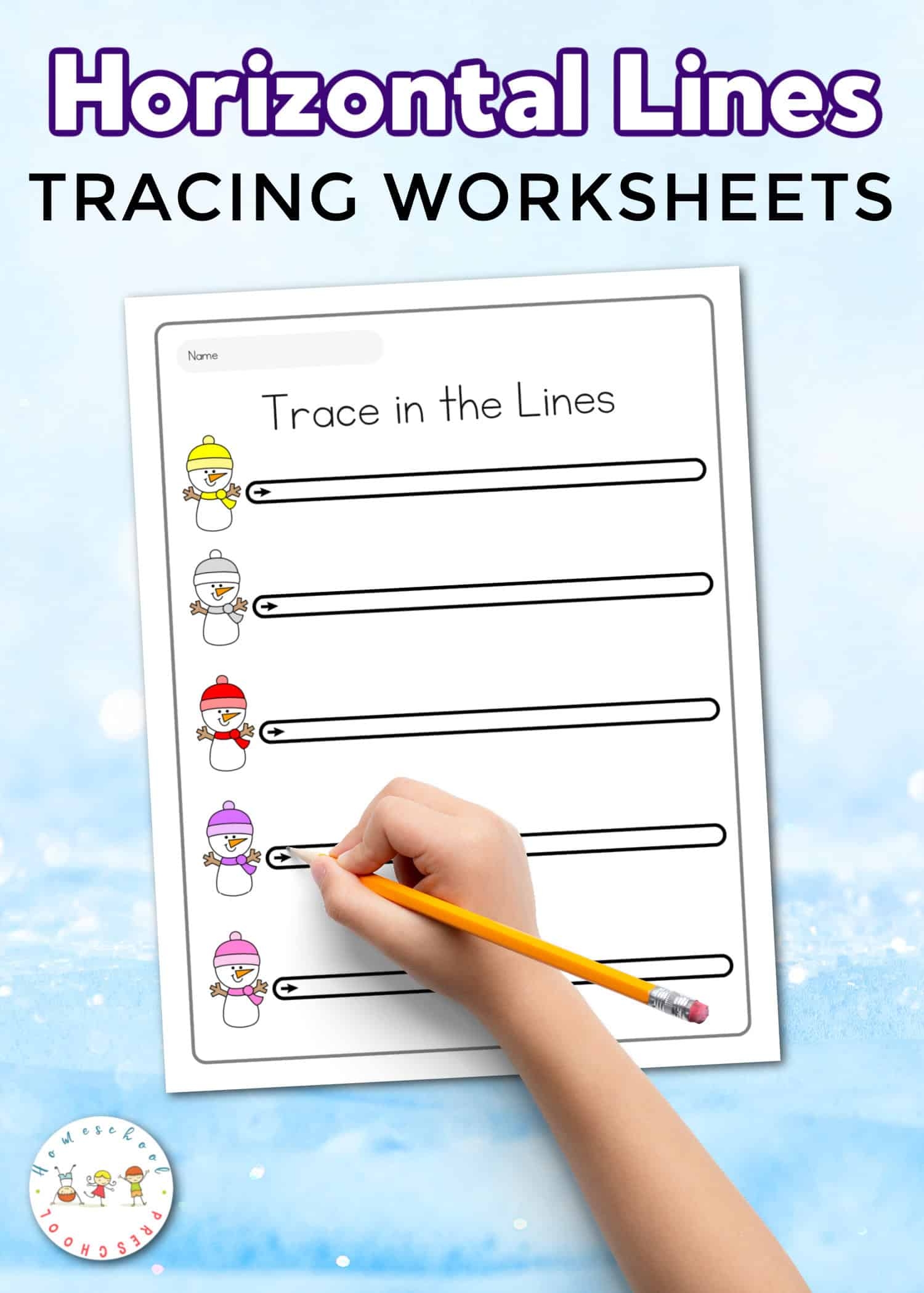 Free Printable Horizontal Lines Tracing Worksheets