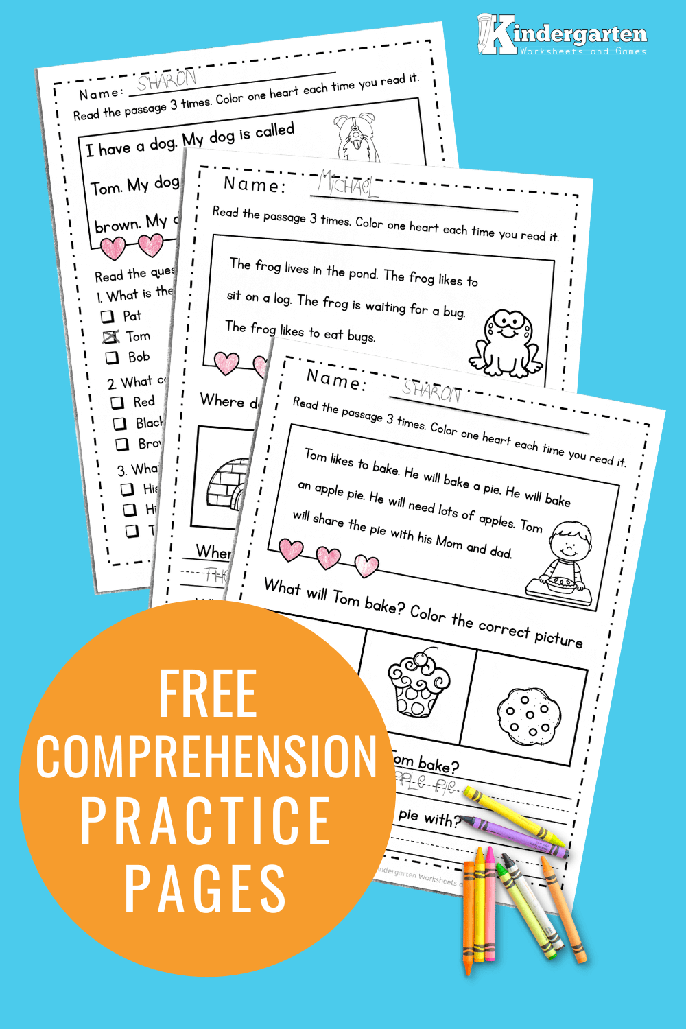 kindergarten reading comprehension worksheets pdf