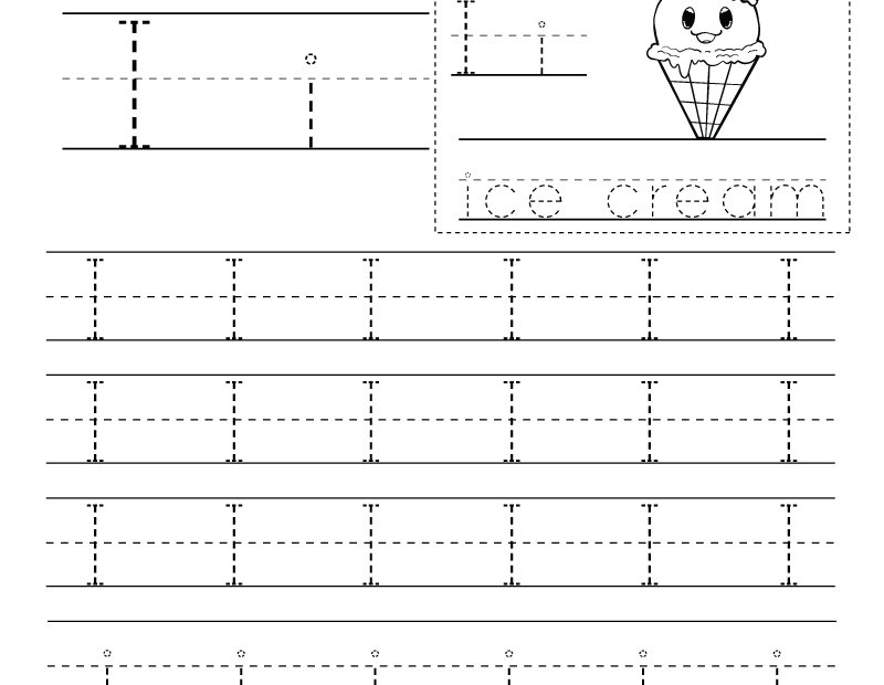 Free Printable Letter I Writing Practice Worksheet
