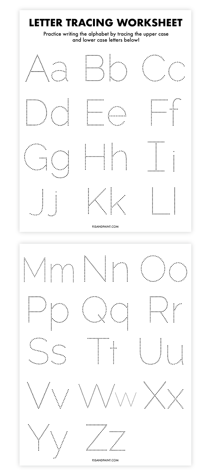 free printable letter a tracing worksheets