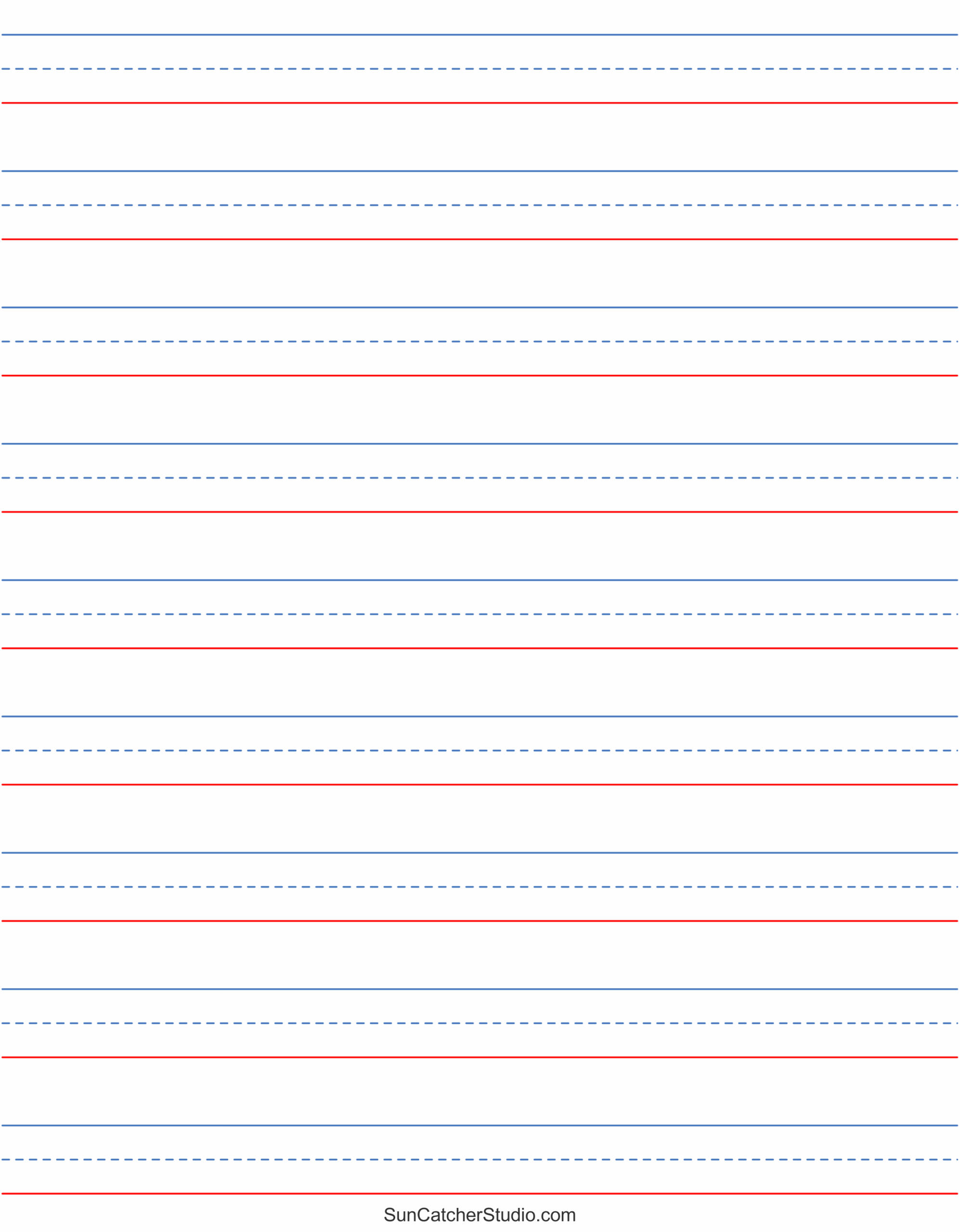 Free Printable Lined Paper Handwriting Notebook Templates 