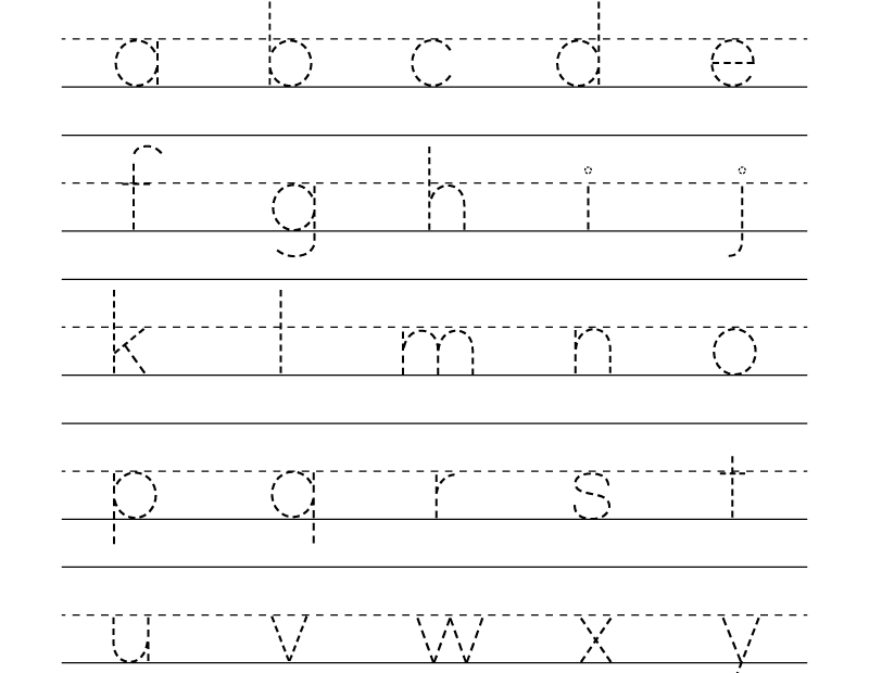 Free Printable Lowercase Alphabet Letters Tracing Worksheet
