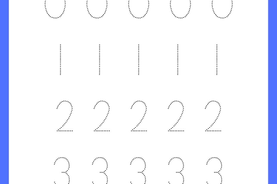 Free Printable Number Tracing Worksheets PDF Preschool 1 10 1 20