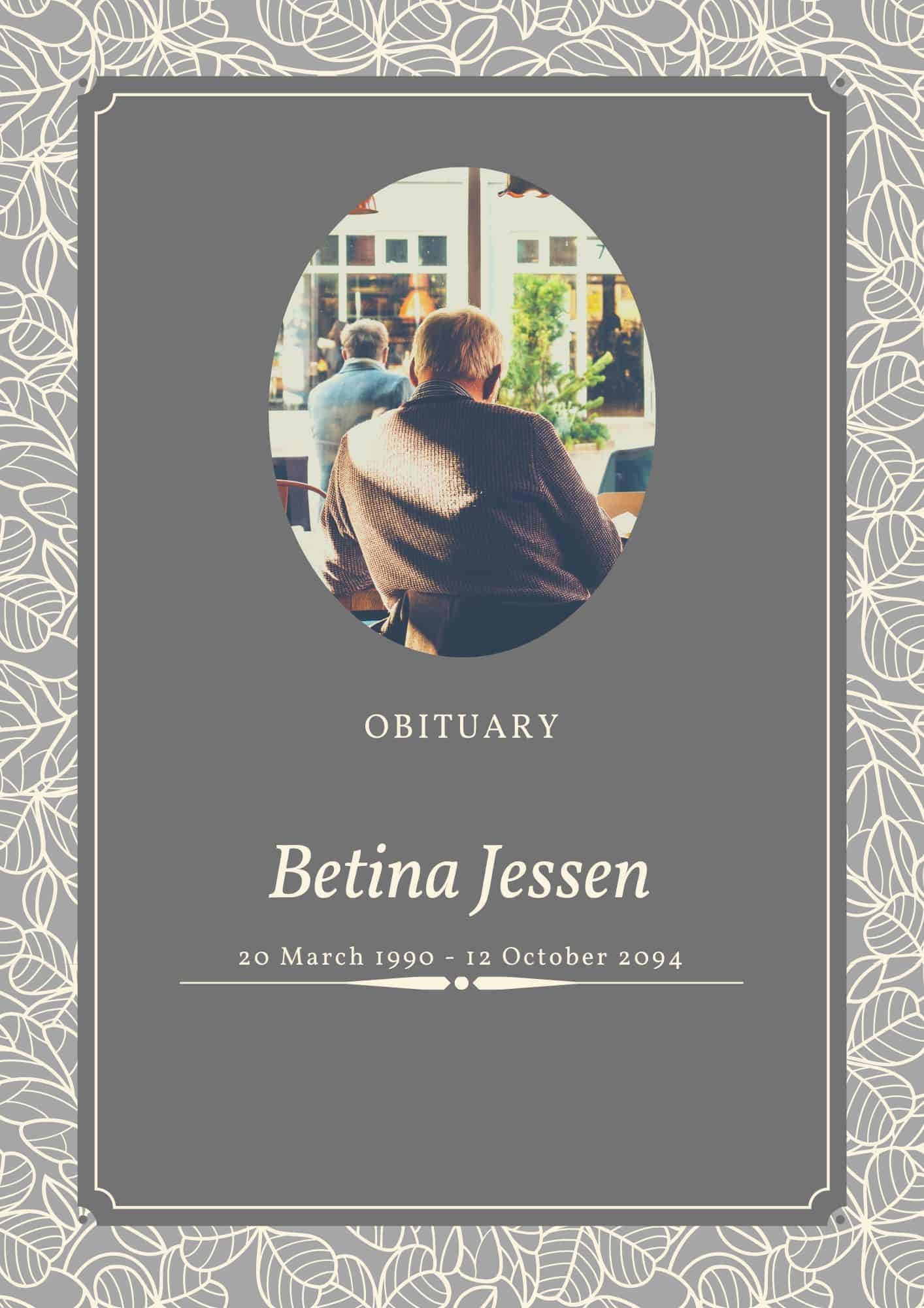 Free Printable Obituary Templates Word PDF U0026 Mother Father 