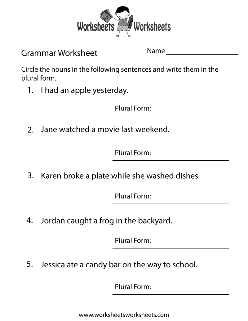 Free Printable PDF Grammar Worksheets Quizzes And Games From A Worksheets Library