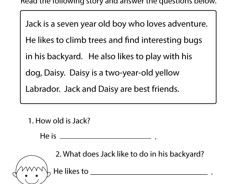Free Printable Reading Comprehension Practice Worksheet Worksheets Library