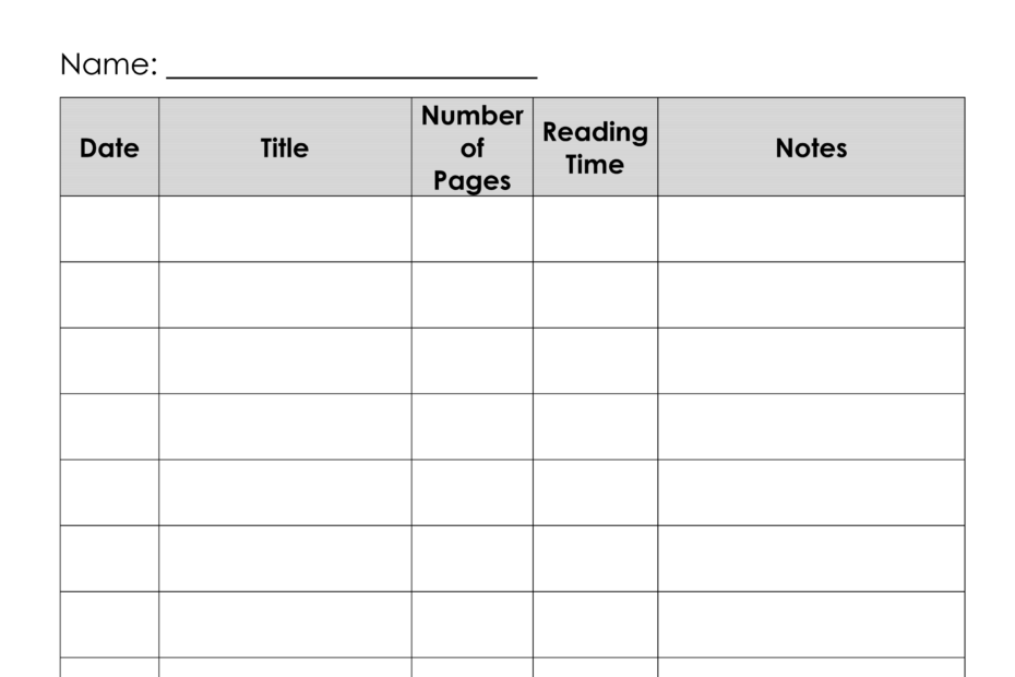 Free Printable Reading Log Template Bullet Journal U0026 Traditional