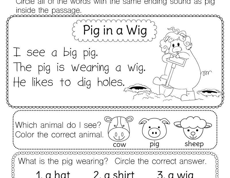 Free Printable Reading Worksheet Worksheets Library