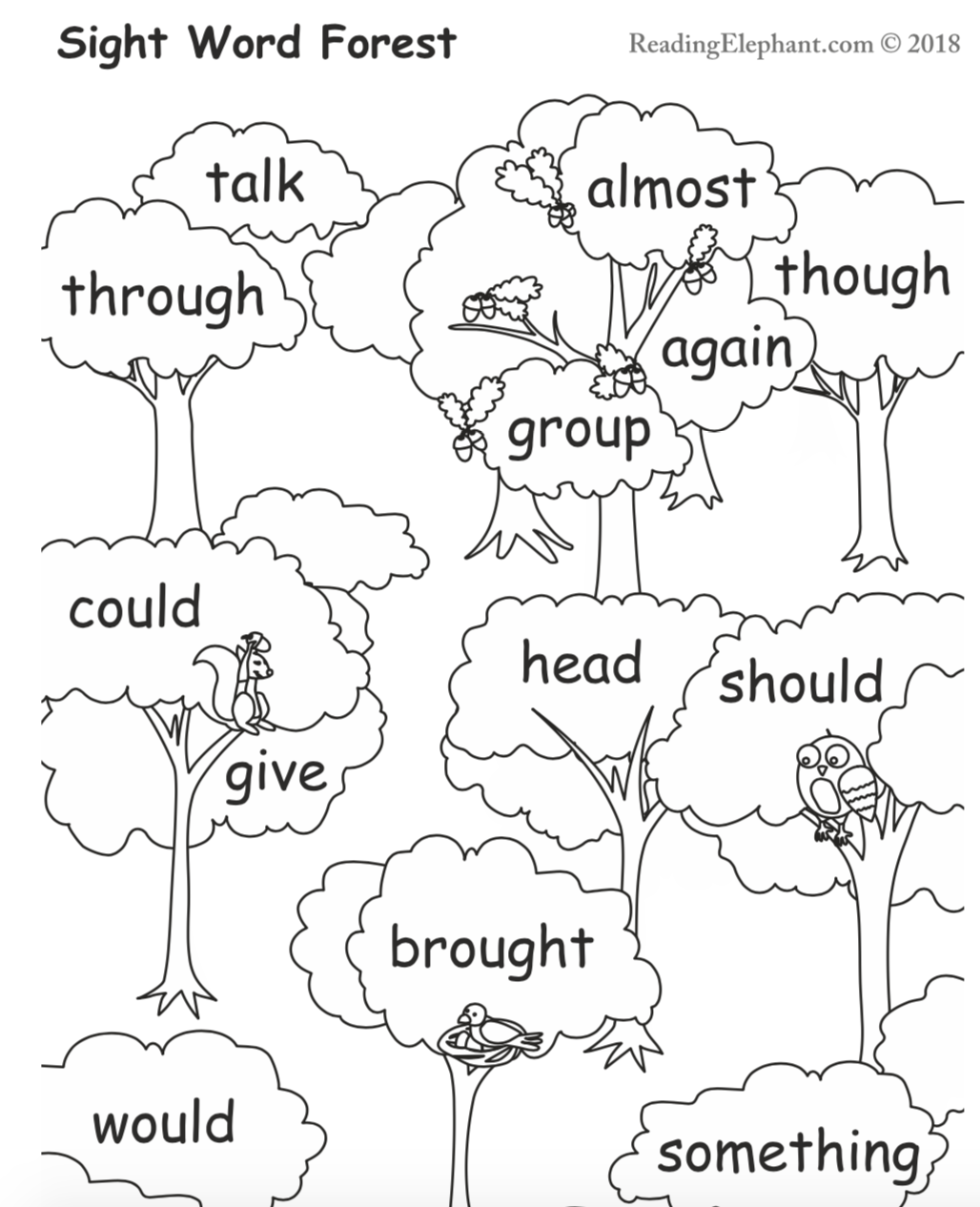 kindergarten reading worksheets sight words