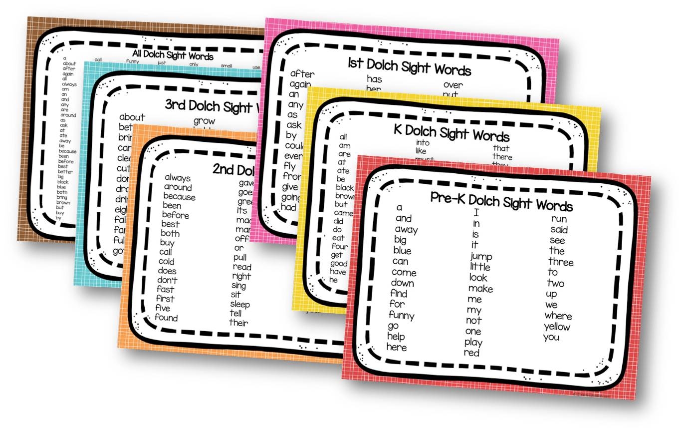 free printable sight words for kindergarten